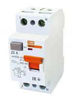 Выключатель дифференциальный (УЗО) ВД1-63 2п 25А 300мА тип AC | код. SQ0203-0007 | TDM